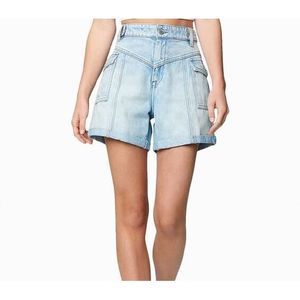 NWT Blank‎ NYC The Perry High Waist Mom Jean Denim Shorts Happy Dance Size 24